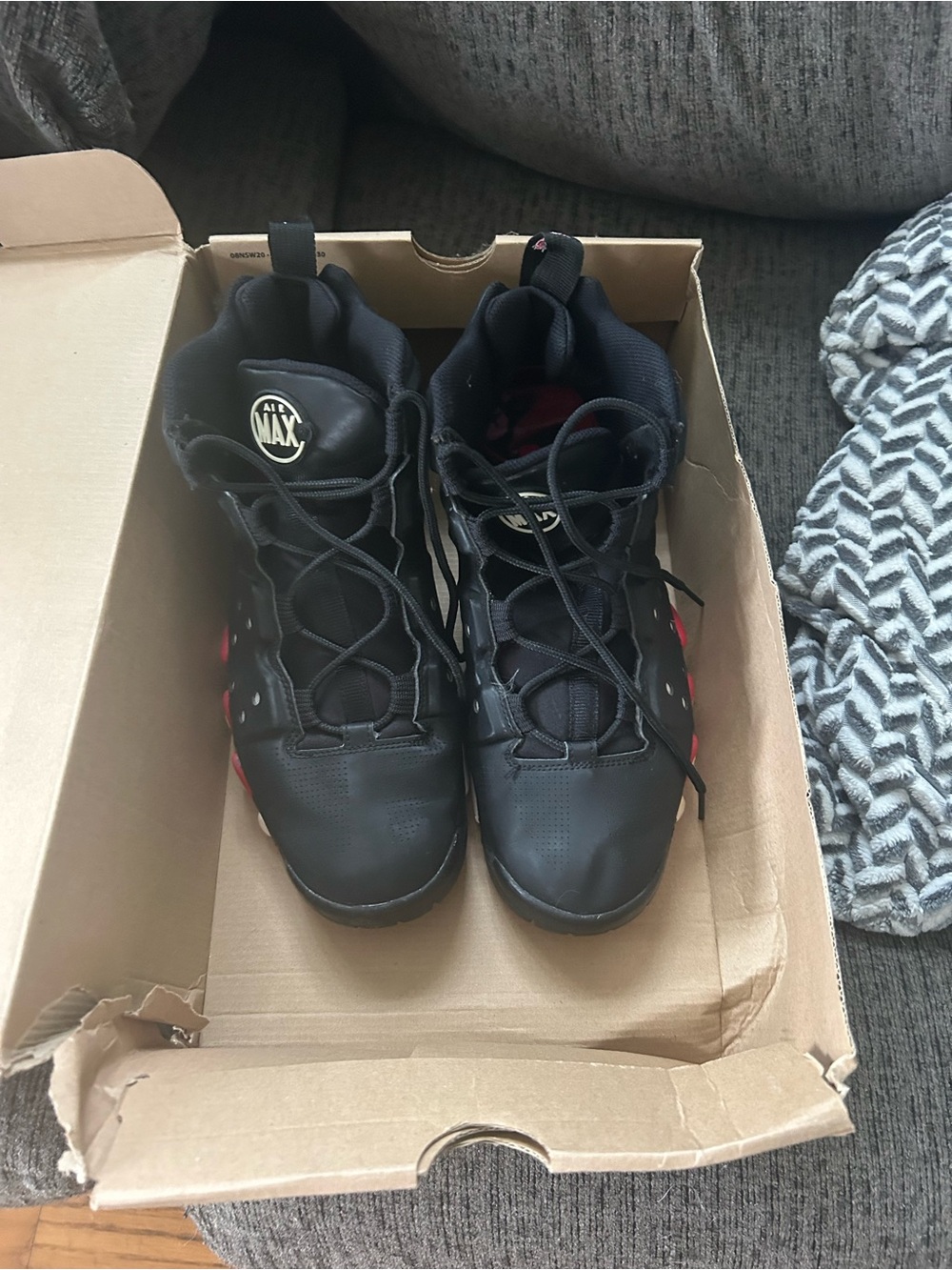 Nike Kids Black Sneakers with Red Accents